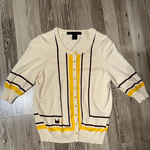 Marc by Marc Jacobs Cotton silk knit collared top small - Picture 2 of 9